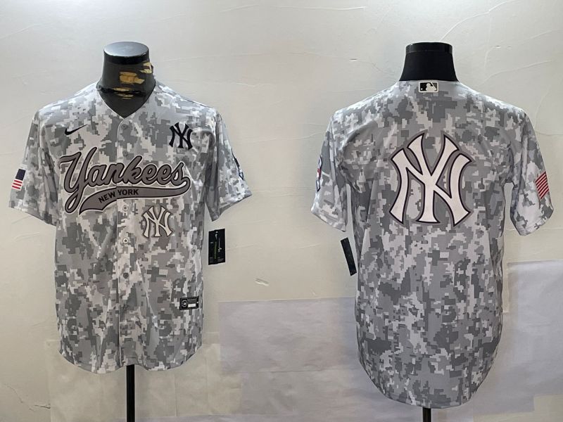 Men New York Yankees Blank Camo Joint Name 2024 Nike MLB Jersey style 4